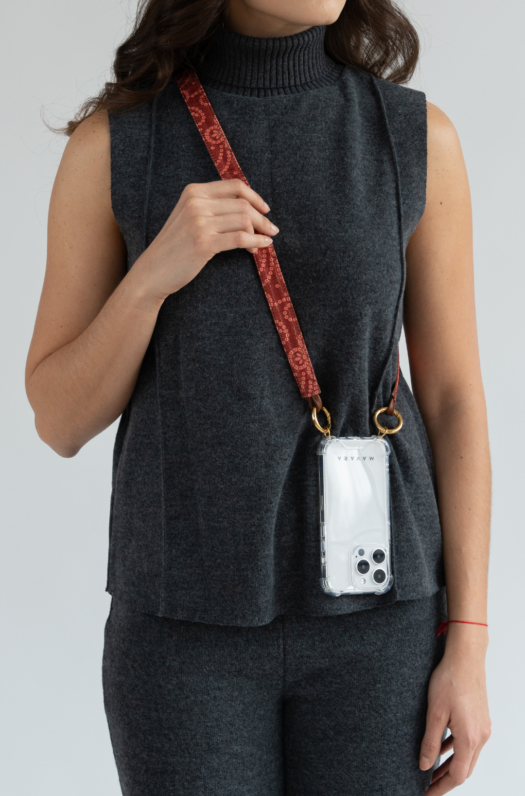 Single Salmon Sequin Reversible Strap