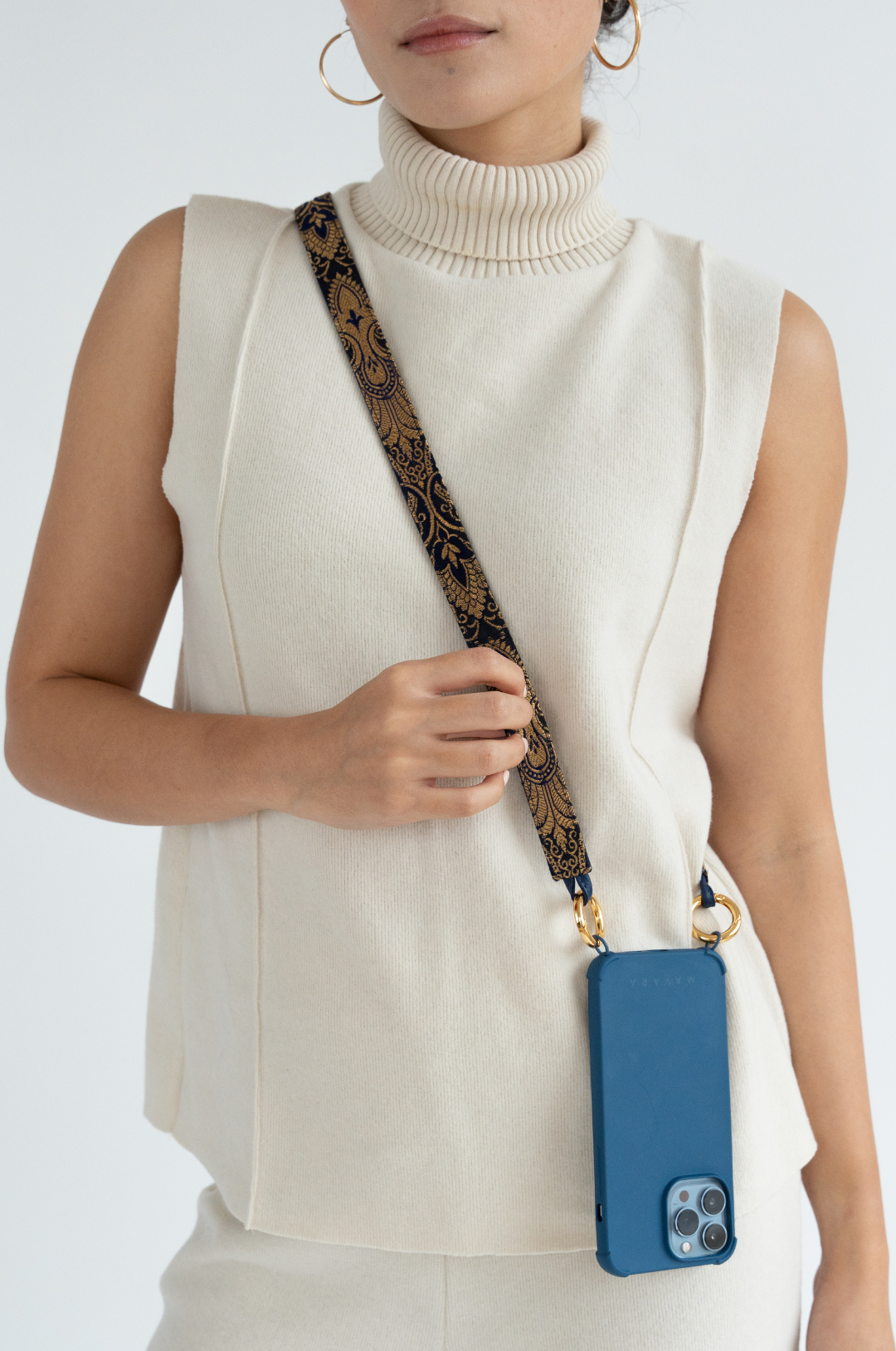 Single Blue Golden Reversible Strap