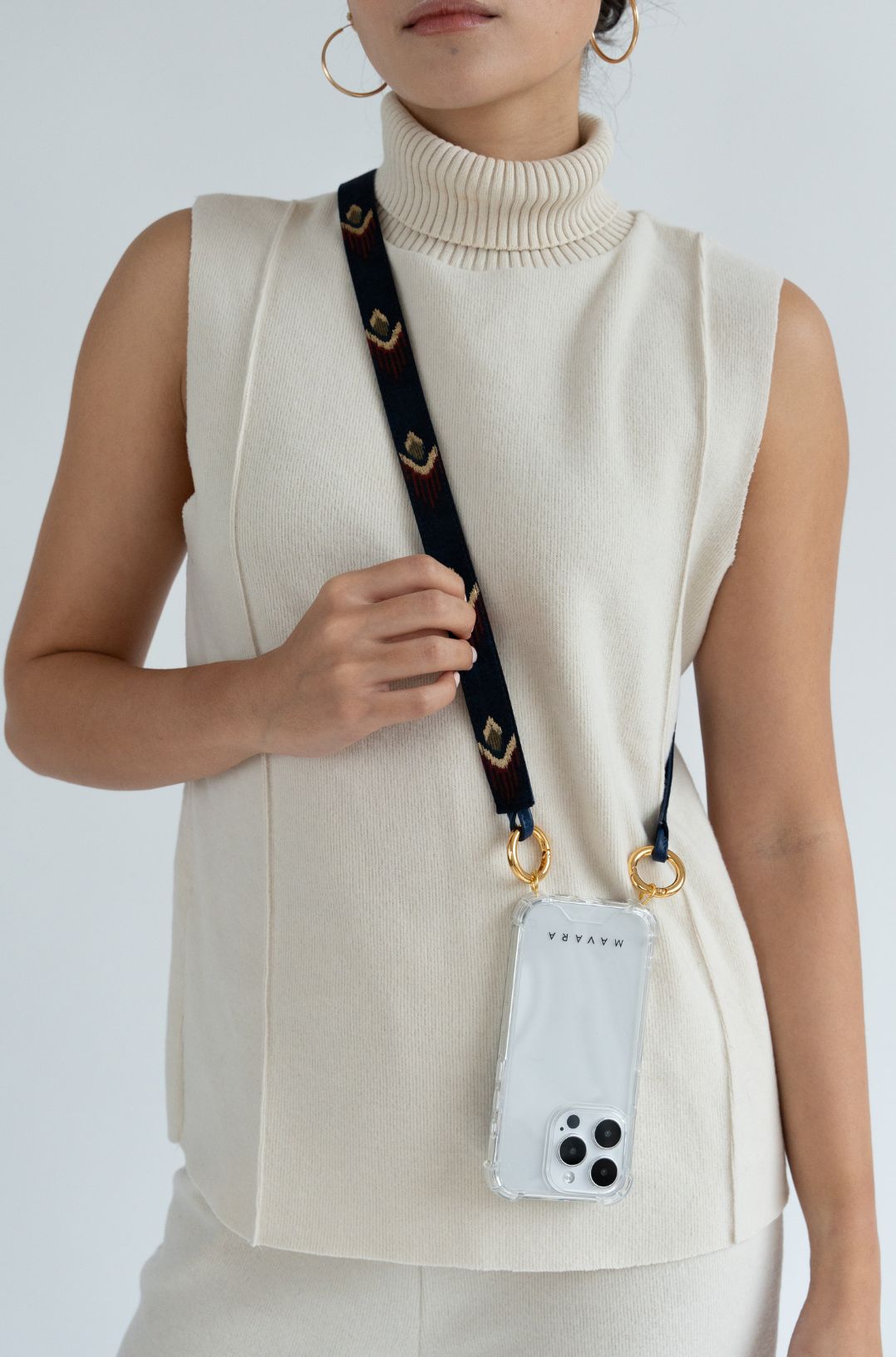 Leather Blue Phone Strap 