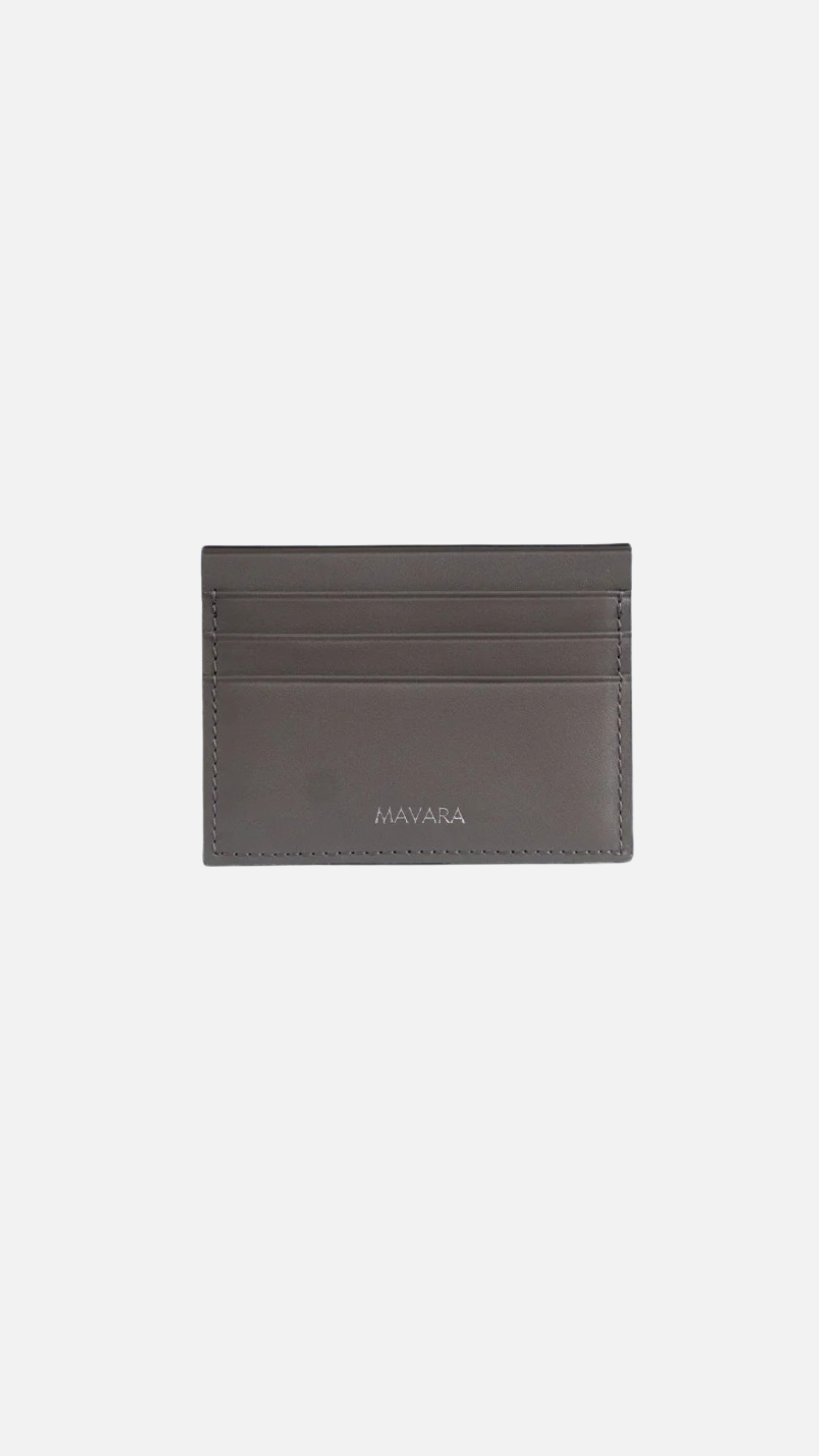 Grey Leather Cardholder for Men