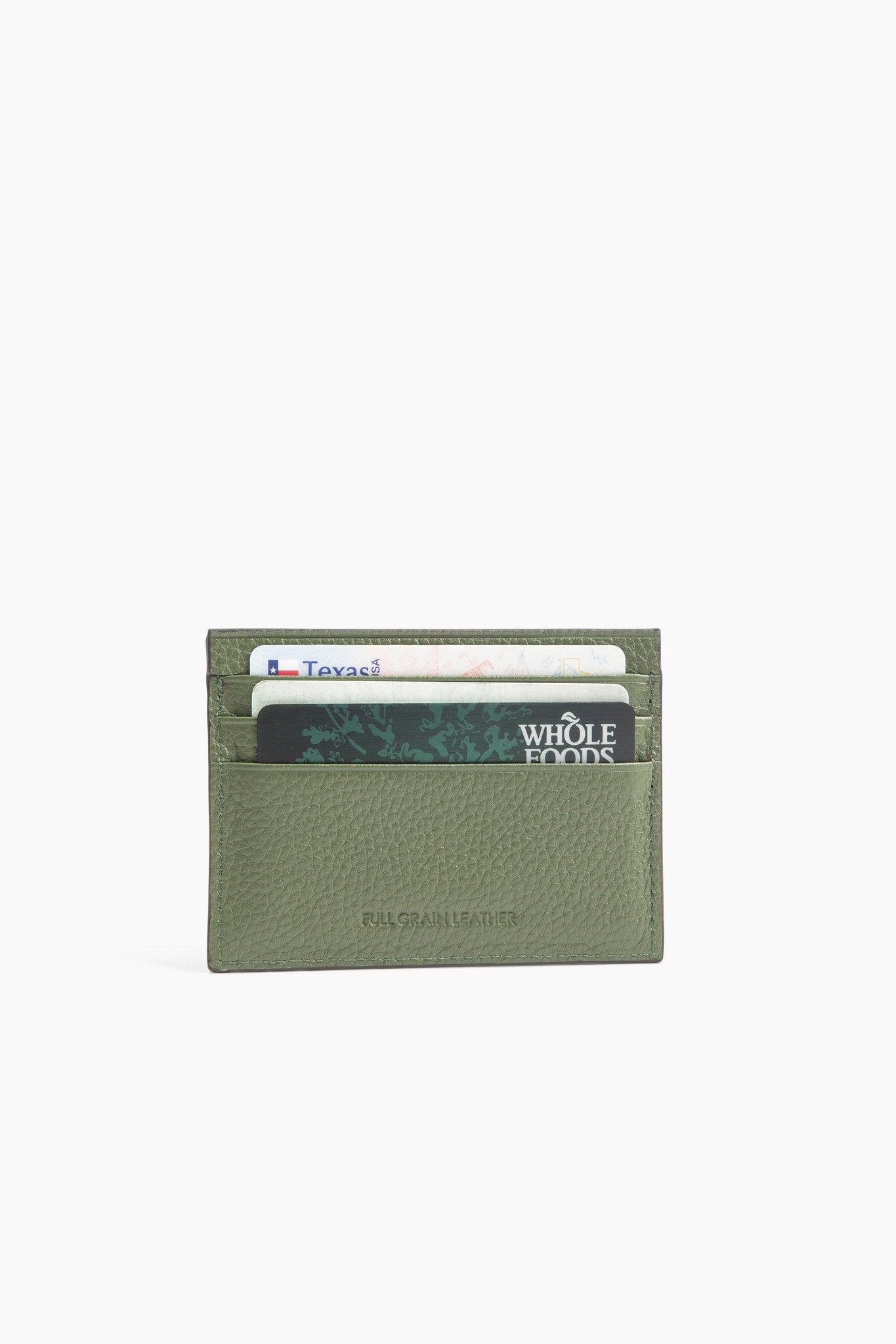 Olive Leather Cardholder for Men